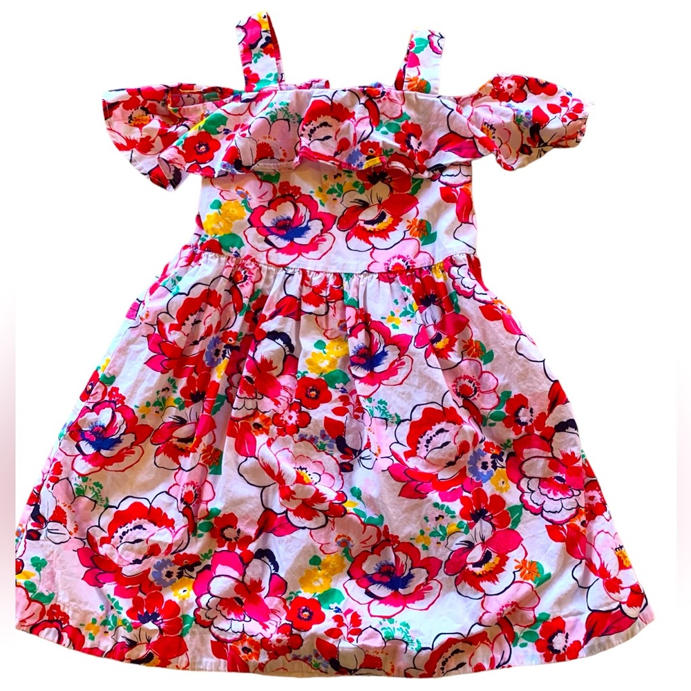 Janie and Jack Sun Florals Collection Cold Shoulder Girls Dress Size 4